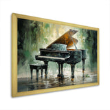 Green Piano Impressionists Instrument - Music Canvas Wall Art