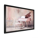 Pink Pastel Piano Play IV - Music Canvas Wall Art