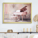 Pink Pastel Piano Play IV - Music Canvas Wall Art