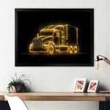Neon Light Strips Trailer Truck - Car/Van Canvas Wall Art