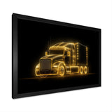 Neon Light Strips Trailer Truck - Car/Van Canvas Wall Art