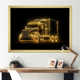 Neon Light Strips Trailer Truck - Car/Van Canvas Wall Art