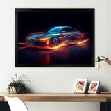 Neon Light Strips Luxury Car - Cars Luxury Canvas Wall Art