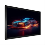 Neon Light Strips Luxury Car - Cars Luxury Canvas Wall Art