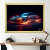 Neon Light Strips Luxury Car - Cars Luxury Canvas Wall Art