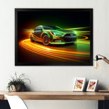 Neon Light Strips Car Drifting - Cars Drifting Canvas Wall Art