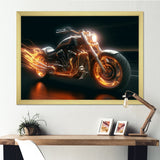 Neon Light Strips Motorcycle - Car/Van Canvas Wall Art