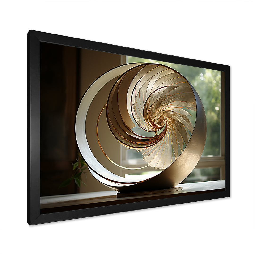 Bronze Beauty Nautilus Vortex - Nautilus Canvas Wall Art