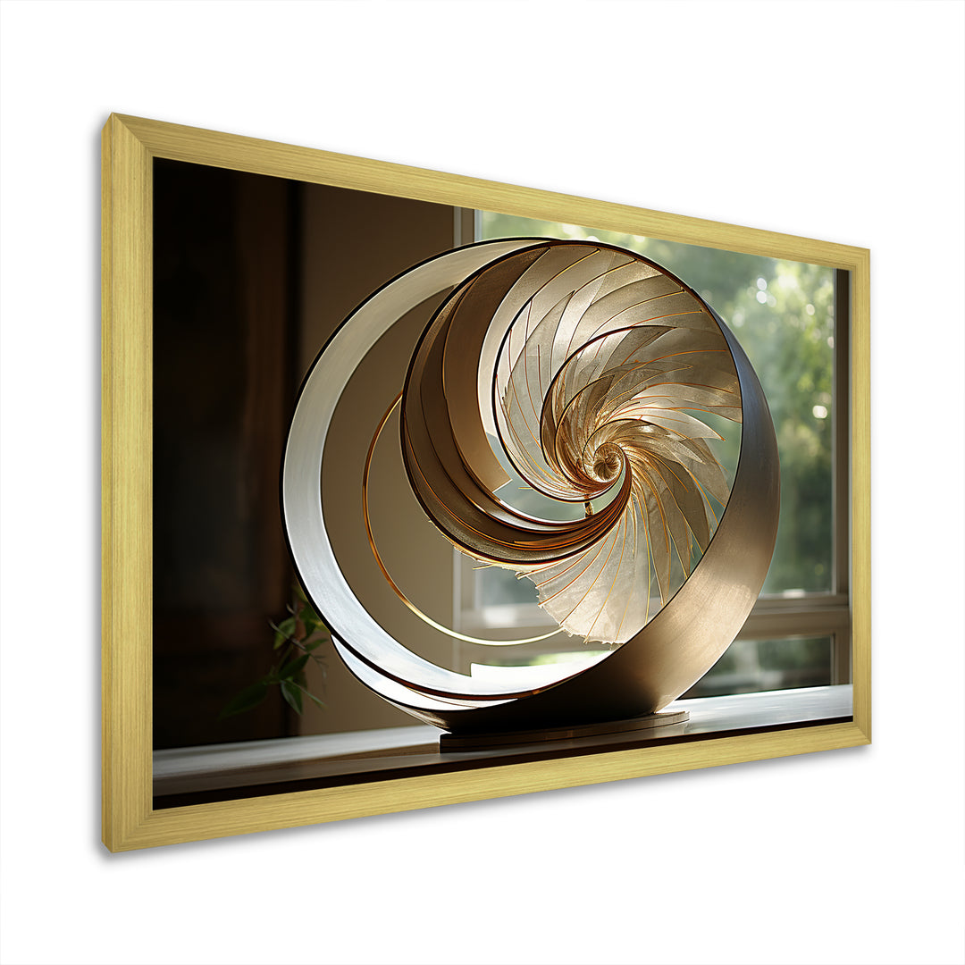 Bronze Beauty Nautilus Vortex - Nautilus Canvas Wall Art