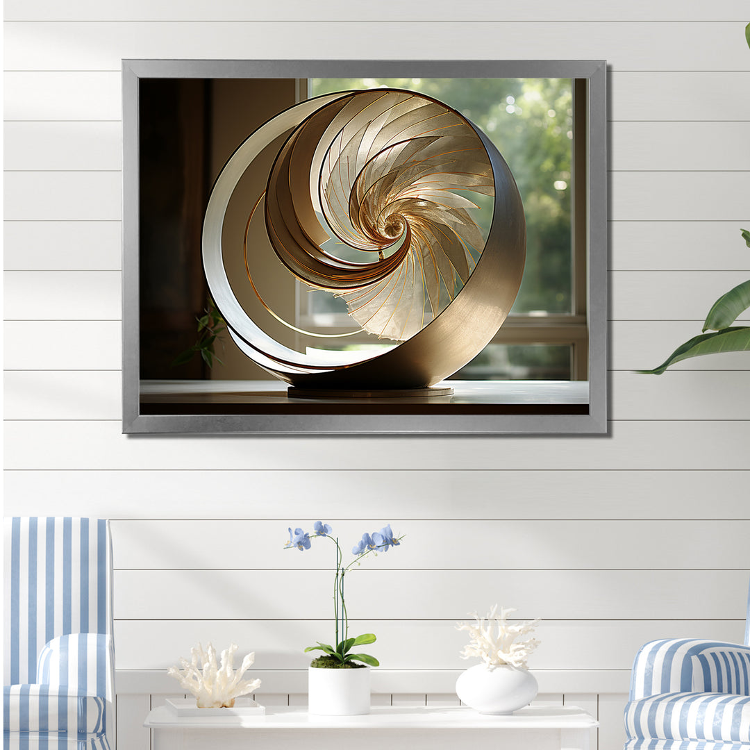 Bronze Beauty Nautilus Vortex - Nautilus Canvas Wall Art