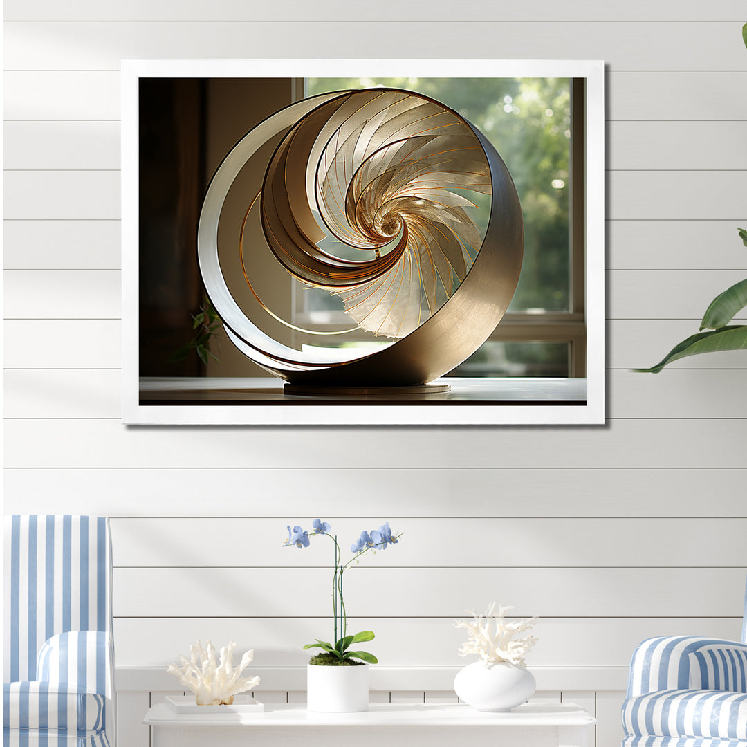 Bronze Beauty Nautilus Vortex - Nautilus Canvas Wall Art