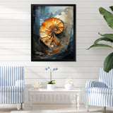 Golden Sea Sheel Spiral - Gold Nautilus Wall Art