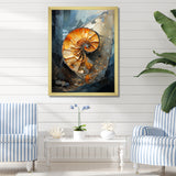 Golden Sea Sheel Spiral - Gold Nautilus Wall Art