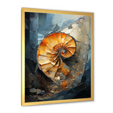 Golden Sea Sheel Spiral - Gold Nautilus Wall Art