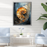 Golden Sea Sheel Spiral - Gold Nautilus Wall Art