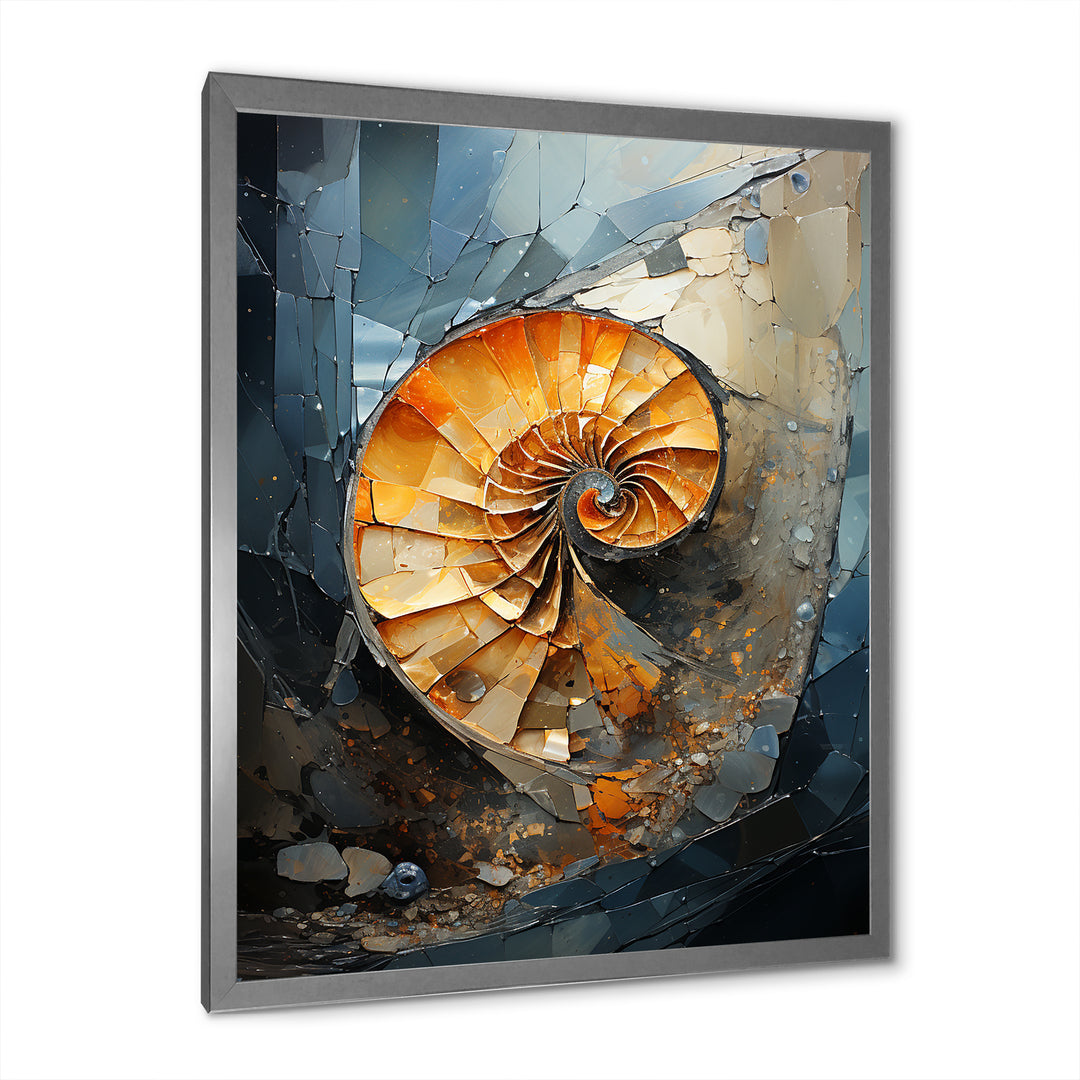 Golden Sea Sheel Spiral - Gold Nautilus Wall Art