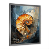 Golden Sea Sheel Spiral - Gold Nautilus Wall Art