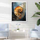 Golden Sea Sheel Spiral - Gold Nautilus Wall Art