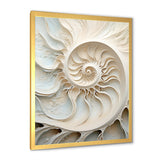 Ivory Infinity Sea Sheel Spiral - Nautilus Framed Canvas Art