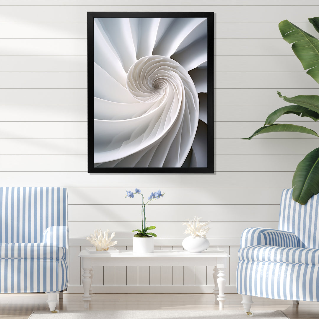 Ivory Sea Sheel Infinity Spiral - Nautilus Large Canvas Wall Art