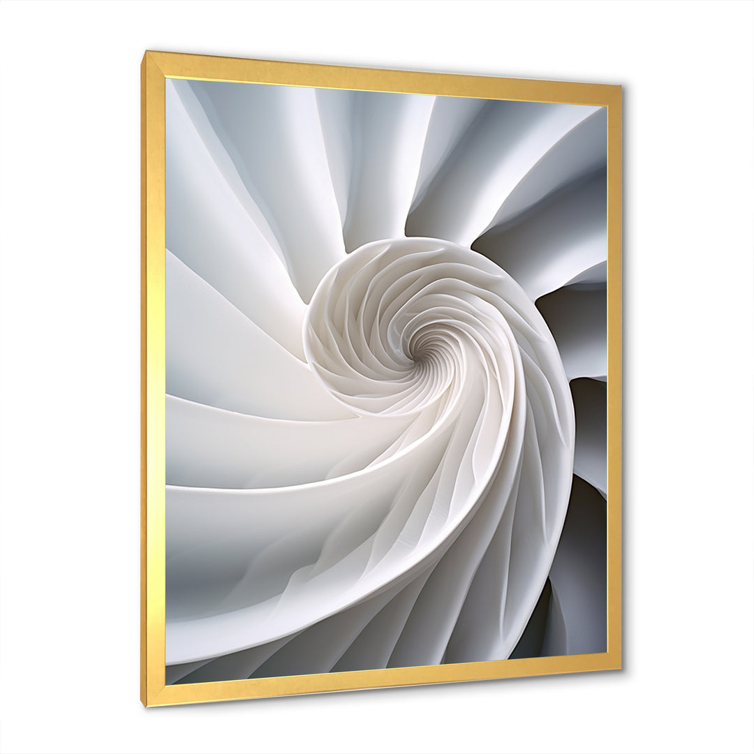 Ivory Sea Sheel Infinity Spiral - Nautilus Large Canvas Wall Art