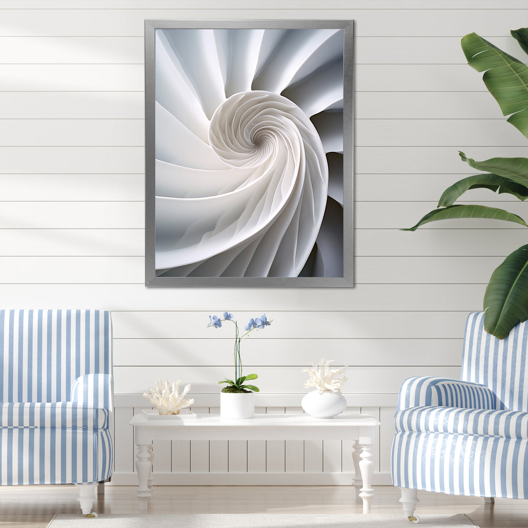 Ivory Sea Sheel Infinity Spiral - Nautilus Large Canvas Wall Art