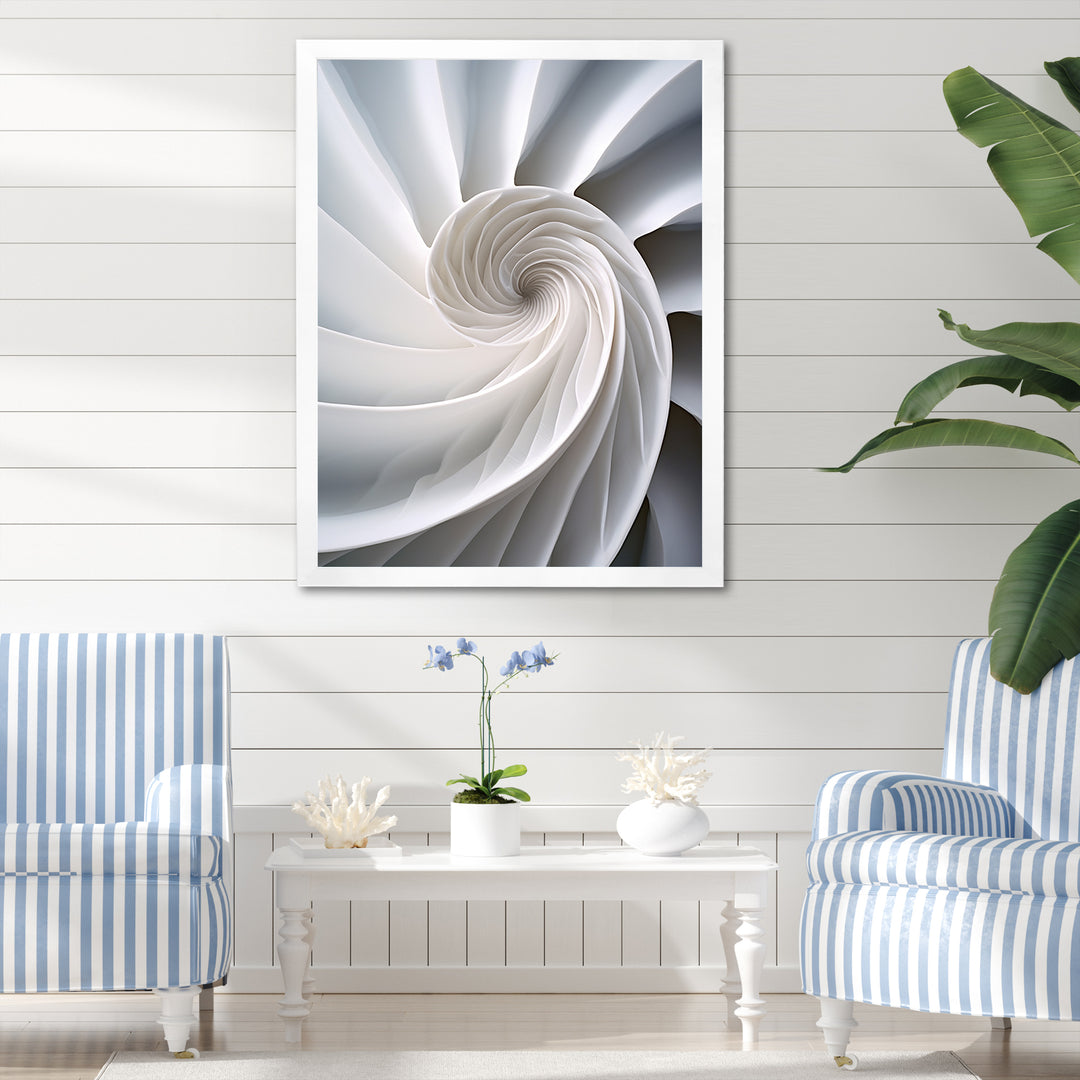 Ivory Sea Sheel Infinity Spiral - Nautilus Large Canvas Wall Art