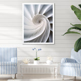 Ivory Sea Sheel Infinity Spiral - Nautilus Large Canvas Wall Art
