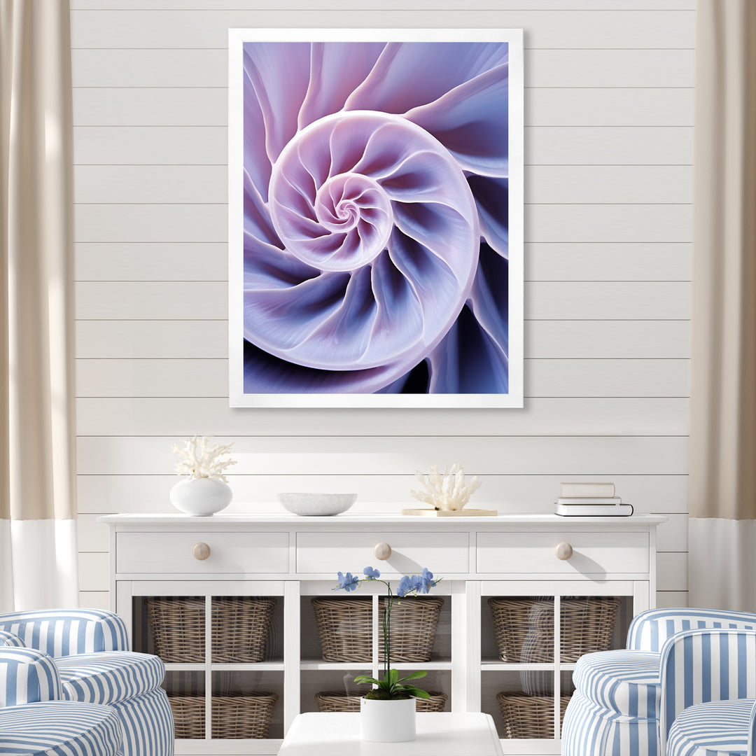 Lavender Sea Sheel Infinity Spiral - Nautilus Home Decor Art