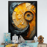 Lemon Labyrinth Nautilus Spiral - Nautilus Living Room Wall Art