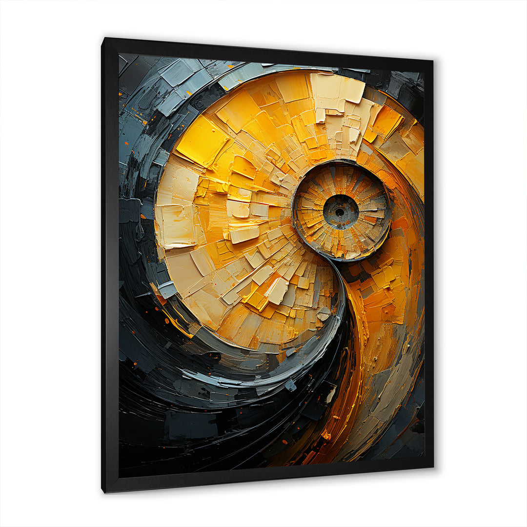 Lemon Labyrinth Nautilus Spiral - Nautilus Living Room Wall Art