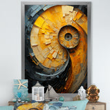 Lemon Labyrinth Nautilus Spiral - Nautilus Living Room Wall Art