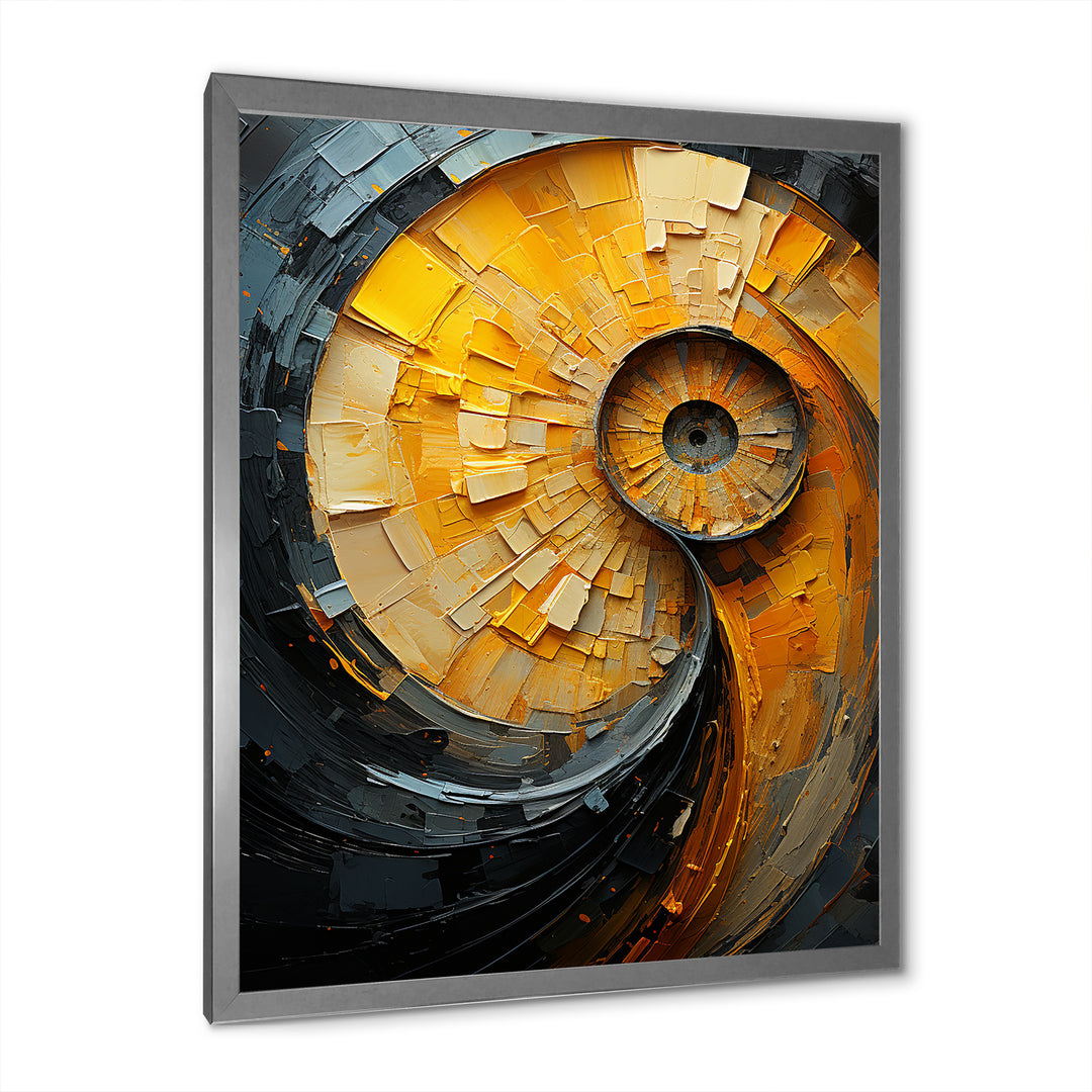 Lemon Labyrinth Nautilus Spiral - Nautilus Living Room Wall Art