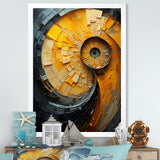 Lemon Labyrinth Nautilus Spiral - Nautilus Living Room Wall Art