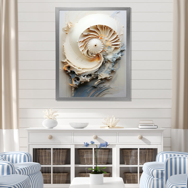 Abstract Snails Nautilus - Nautilus Canvas Wall Art