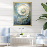 Blue And White Nautilus Pearl Passage - Nautilus Wall Art Prints