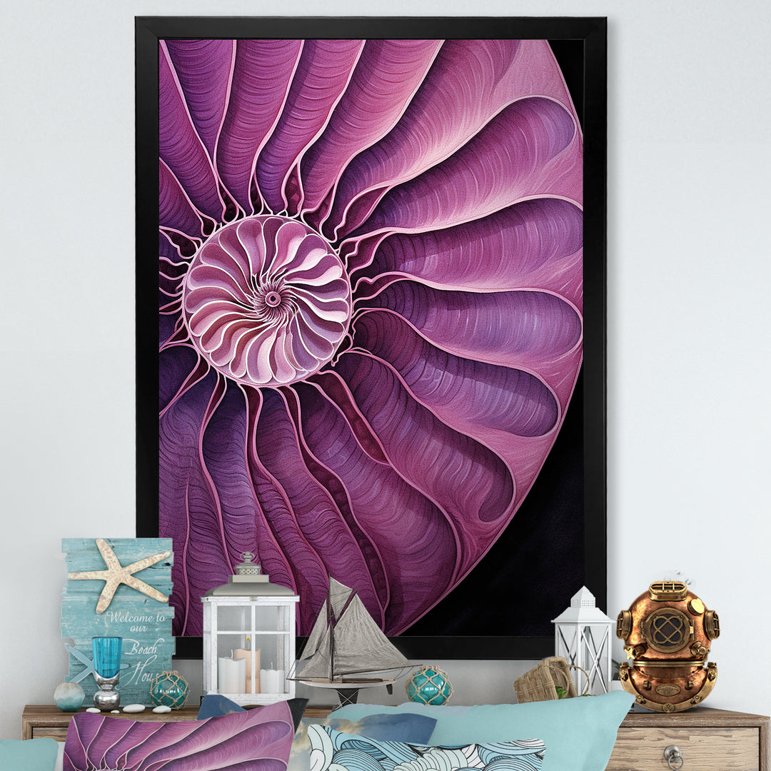 Nautilus Plum Shellfish - Purple Nautilus Wall Art