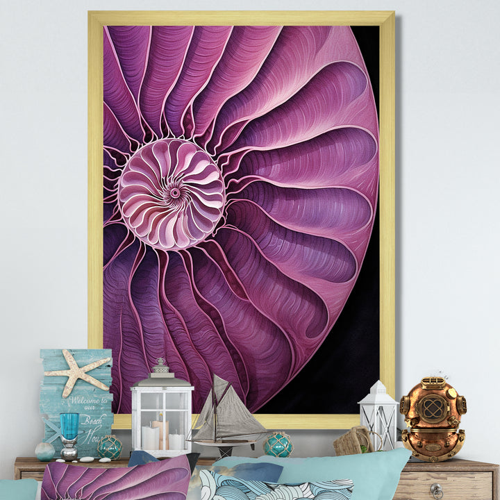 Nautilus Plum Shellfish - Purple Nautilus Wall Art