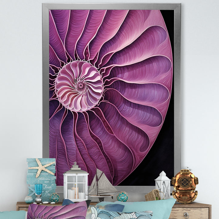 Nautilus Plum Shellfish - Purple Nautilus Wall Art