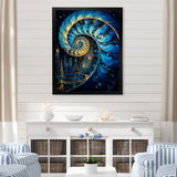 Nautilus Sapphire Shellfish - Nautilus Framed Canvas Art