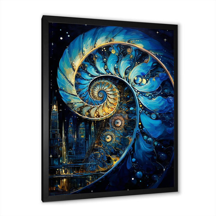 Nautilus Sapphire Shellfish - Nautilus Framed Canvas Art