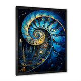 Nautilus Sapphire Shellfish - Nautilus Framed Canvas Art