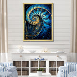 Nautilus Sapphire Shellfish - Nautilus Framed Canvas Art