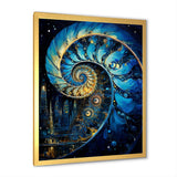 Nautilus Sapphire Shellfish - Nautilus Framed Canvas Art