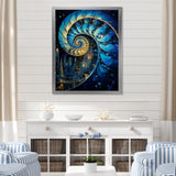 Nautilus Sapphire Shellfish - Nautilus Framed Canvas Art
