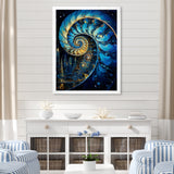 Nautilus Sapphire Shellfish - Nautilus Framed Canvas Art