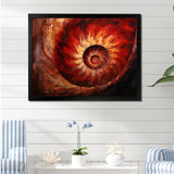 Scarlet Swirl Shellfish - Nautilus Home Decor Art