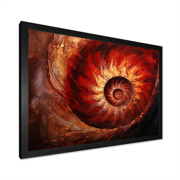 Scarlet Swirl Shellfish - Nautilus Home Decor Art