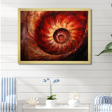 Scarlet Swirl Shellfish - Nautilus Home Decor Art