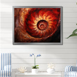 Scarlet Swirl Shellfish - Nautilus Home Decor Art